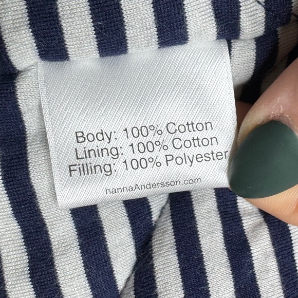 Hanna Andersson Hooded Water Resistant Jacket Girls 5 Navy Nautical Coat - Picture 6 of 9